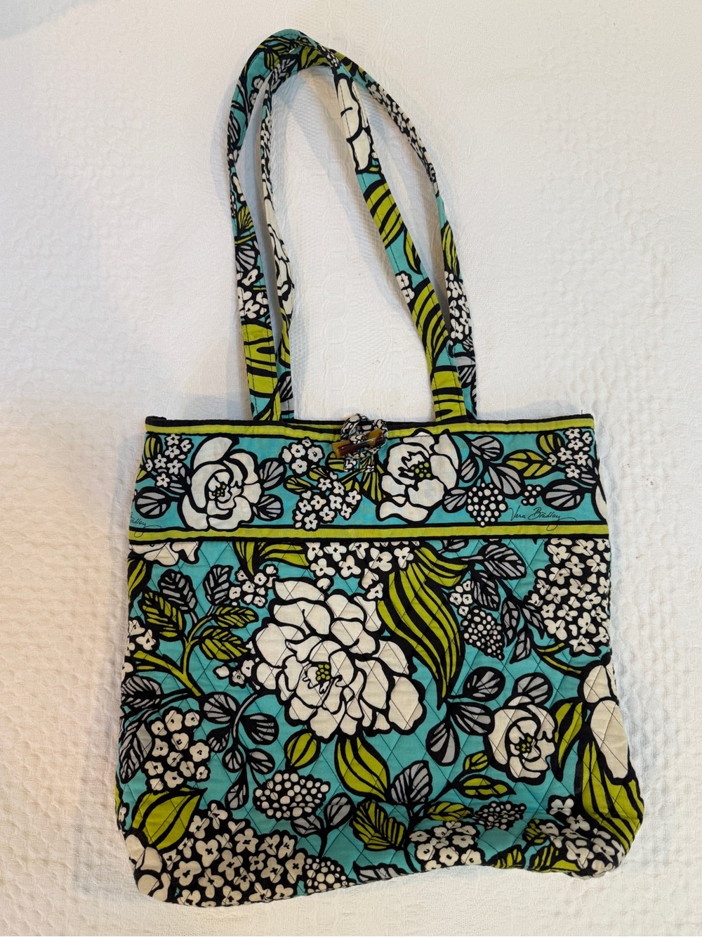 Vera Bradley Island Blooms Tote Shoulder Bag Retired Print Purse Floral